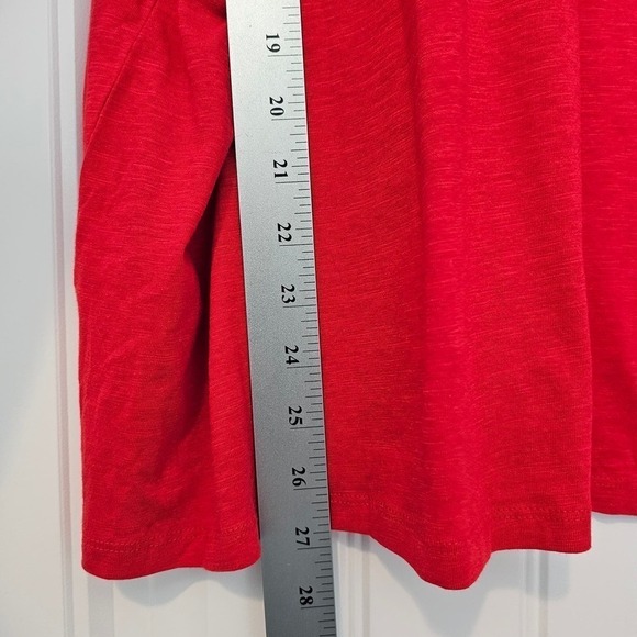 Rafaella Knit Top Womens XXL Red Blouse Short Ruffle Sleeve V-Neck Soft - Picture 8 of 9